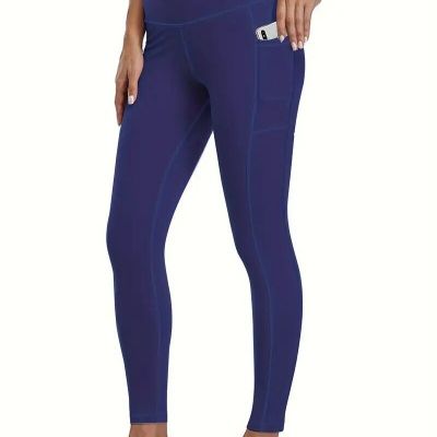 Womens High-Waist Yoga & Running Leggings w/Pockets Fleece-Lined 3 Colors M-XXL